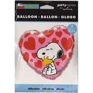   Snoopy and Woodstock Love Heart Shaped 18 Mylar Balloon Toys & Games