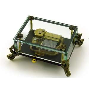  Alluring 30 Note Crystal Glass Music Box with Detailed 
