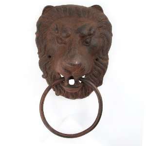    Antiqued Cast Iron Lion Head Large Towel Ring