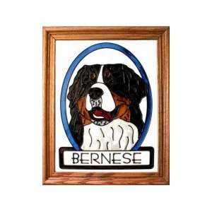  Bernese Mountain Dog Stained Glass
