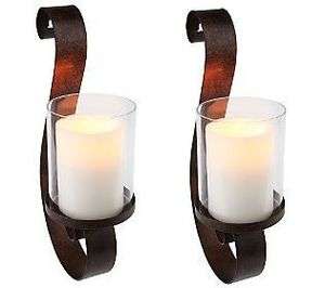   Reflections 2 Wall Sconces with Flameless Candles & Timer   NO GLASS