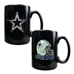  Dallas Cowboys 2PC COFFEE MUG SET HELMET/PRIMARY LOGO 