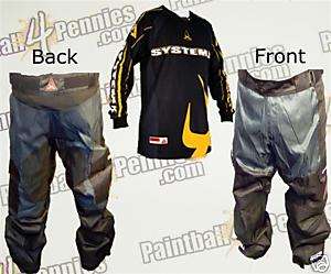 PAINTBALL PRO PANTS AND JERSEY COMBO (YELLOW) SYSTEM X  