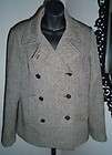   CREW Short Lined Herringbone Wool Peacoat Style Jacket Winter Coat L