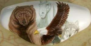 Ceramic Cabinet Drawer Pull American Wildlife Bear  