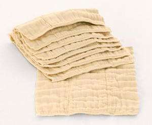 DSQ Infant Prefolds 100% Cotton Cloth Diapers Dozen  