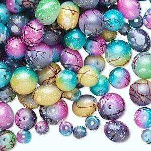 650* Multicolor Speckled Glass Beads ~ Big Assortment  