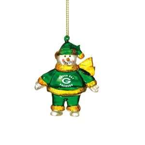  Green Bay Packers Nfl Crystal Snowman Ornament (3 