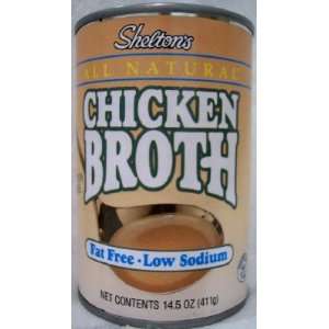 Sheldons All Natural Chicken Broth Fat Free Low Sodium 14.5oz