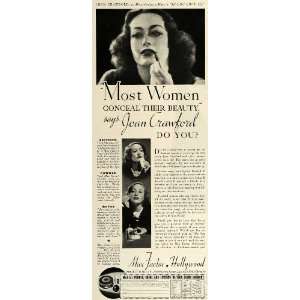  1935 Ad Joan Crawford Max Factor Hollywood Makeup Rouge 