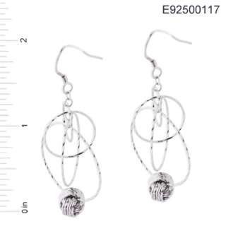925 Sterling Silver Diamond Cut Hoops Drop Earrings  
