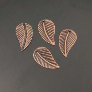 Atq copper jewelry small leaf charm pendant 200pc 05624  