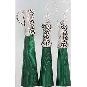  Inlay Pencil Pendant with Matching Earrings Set   Sterling 