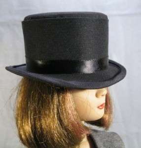 Black Top Hat Fashion Doll Hat on my Prudence Moody with tulle  