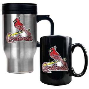 Saint Louis Cardinals MLB Stainless Steel Travel Mug & Black Ceramic 
