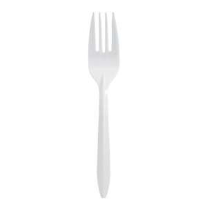  Medium Weight Plastic Forks, White, 1000/Carton CEB74603 