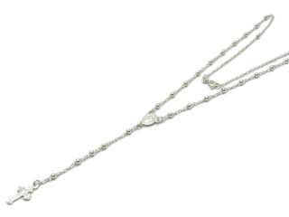Sterling Silver 18 Rosary Crucifix Necklace 3mm KC248  