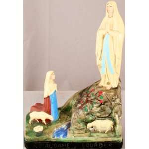  Vintage French Religious Chalkware Sculpture Saint 