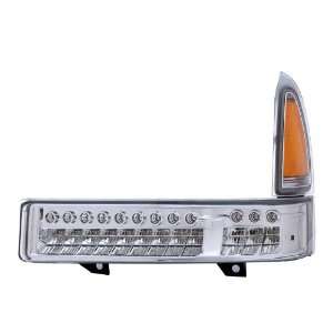Super Duty 99 04 LED Front Bumper Light All Chrome With Amber Parking 