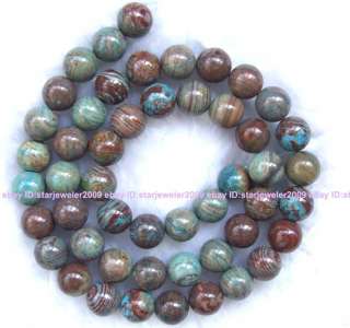 Natural blue stripe Jasper round Gemstone Beads 15  