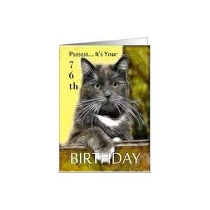  Birthday ~ Age Specific 76th ~ Cat in a box Card Toys 