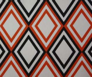 Lined Valance Curtain MOD Orange & Brown Geometric  