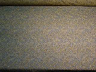 March Steel Blue Gold Green Upholstery Fabric bty  
