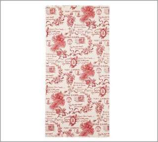   Postcard Script Fabric SHOWER CURTAIN Red 72 Parisian Chic NEW  