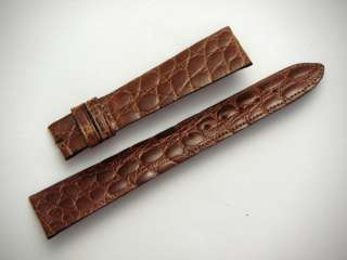   OMEGA Shiny Light Brown Crocodile Watch Strap Band 18/14mm Flat  
