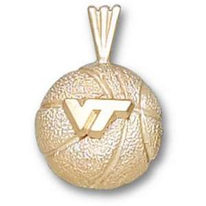  Virginia Tech Hokies 1/2in 10k Basketball Pendant/10kt 