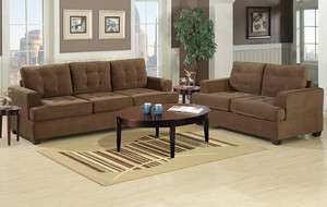 Pc Sofa Loveseat Set Truffle Waffle Suede Couch Love Seat Living 