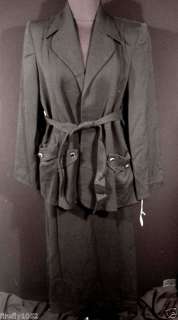 VERY RARE DEADSTOCK 1940S BLACK WOOL WOMANS SUIT 6 8  