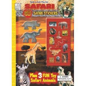  Safari Book to Color Play Set with Sticker and Toy 
