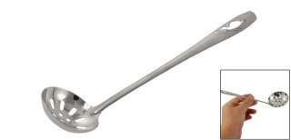 Silver Tone Stainless Steel Perforated Ladle Soup Spoon  
