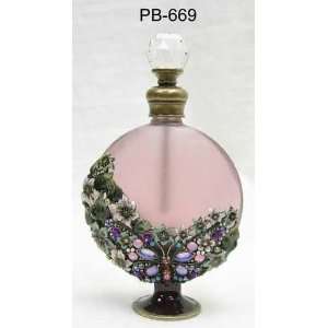  Glass Perfume Bottle Color Design Butterfly Purple