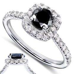 14k Gold 3/4ct TDW Black and White Diamond Engagement Ring (H I, I1 I2 