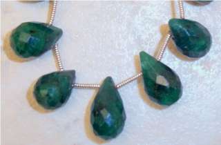 Real Emerald 10x6.5mm (2 Faceted Drops) Briolette 10Ctw  