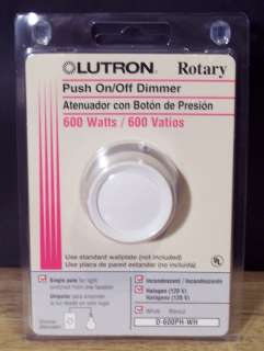 Lutron Rotary Dimmer Light switch D 600PH White 027557112239  