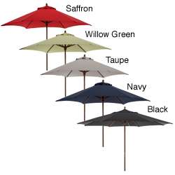 Outdoor 9 foot Umbrella with Wood Pole  