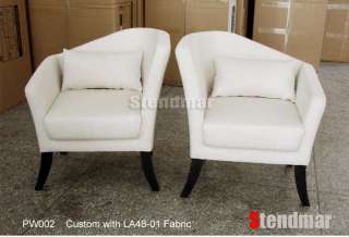 2PC New Designer Fabric Lounge Chairs 19 color Custom  