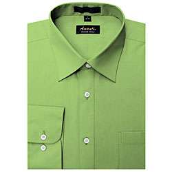 Amanti Mens Wrinkle free Apple Green Dress Shirt  