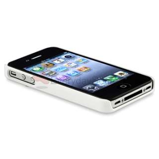 4x Case w/ Chrome Hole+Rubber Coated Cover For iPhone 4 G 4S Verizon 