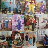 Crochet Fashion Doll Patterns CLOTHES & DECOR Lot of 12  