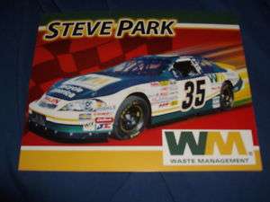 2009 STEVE PARK #35 WASTE MANAGEMENT NASCAR POSTCARD  