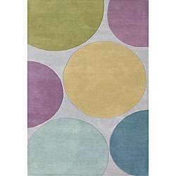    tufted Metro Circles Multi color Wool Rug (5 x 8)  