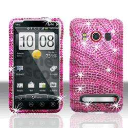 Hot Pink Zebra Rhinestone HTC Evo 4G Protector Case  