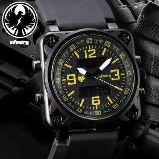   Digital LCD Military Black Sports Mens Wrist Watch Rubber Alarm Chrono