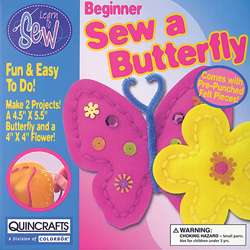 Butterfly and Flower Learn To Sew Kids Craft Kit  