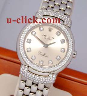 18k WG Diamonds Ladies ROLEX CELLINI CELLISSIMA #6673/9 White Gold 