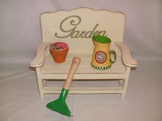   Garden Bench With Accessories   Fits 18 & American Girl Doll  